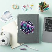 Skeelerende Ruimtedinosaurus Sticker (iPad Cover)