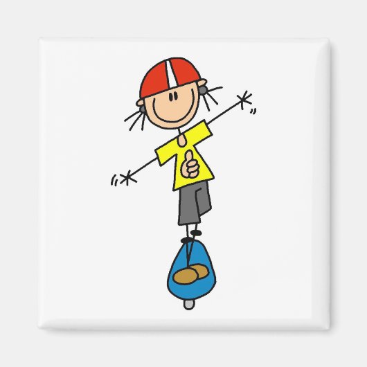 Skeelerende Stick Figure Magneet (Voorkant)