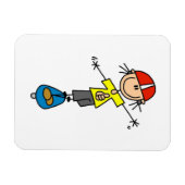 Skeelerende Stick Figure Magneet (Horizontaal)