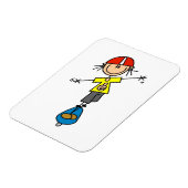 Skeelerende Stick Figure Magneet (Linkerzijde)