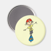 Skeelerende Stick Figure Magneet (Voorkant / Achterkant)