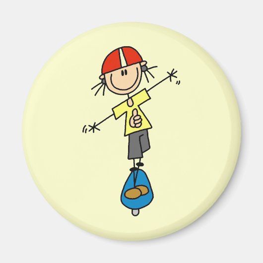 Skeelerende Stick Figure Magneet (Voorkant)