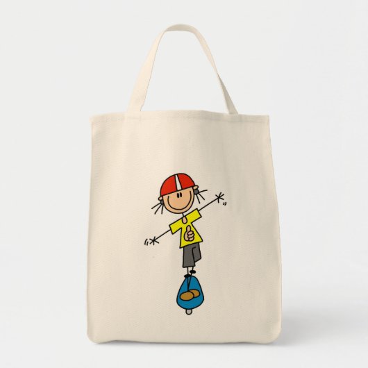 Skeelerende Stick Figure Tote Bag (Voorkant)