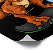 Skeelerende T-rex - Schattige Trex Dinosaur Skeele Poster (Hoek)