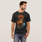 Skeelerende T-rex - Schattige Trex Dinosaur Skeele T-shirt (Voorkant volledig)