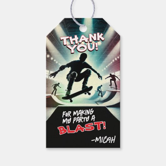 Skeelerfeest Bedankt Tag Cadeaulabel (Voorkant)