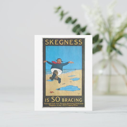 Skegness, England Vintage Travel Poster Briefkaart (Staand voorkant)