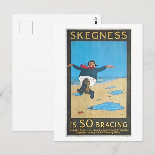 Skegness, England Vintage Travel Poster Briefkaart (Voorkant / Achterkant)