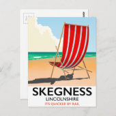 Skegness Lincolnshire strand poster Briefkaart (Voorkant / Achterkant)