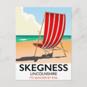 Skegness Lincolnshire strand poster Briefkaart (Voorkant)