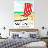 Skegness Lincolnshire strand poster Canvas Afdruk (Insitu (Slaapkamer))