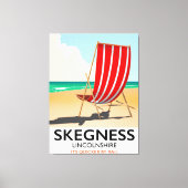 Skegness Lincolnshire strand poster Canvas Afdruk (Voorkant)