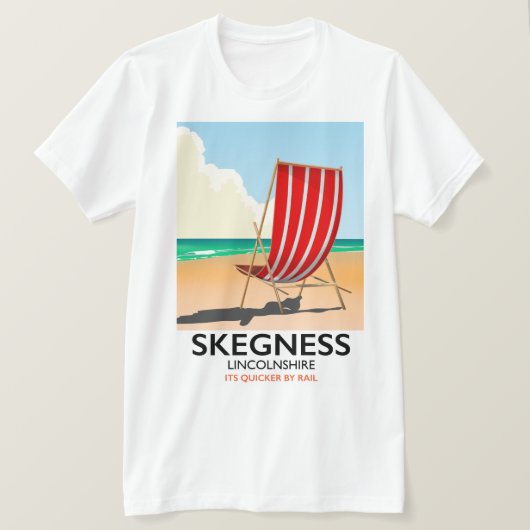 Skegness Lincolnshire strand poster T-shirt (Design voorkant)
