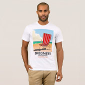 Skegness Lincolnshire strand poster T-shirt (Voorkant volledig)