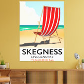 Skegness Lincolnshire strandposter Canvas Afdruk (Insitu (Woonkamer))