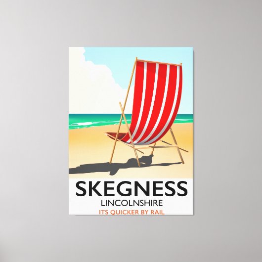 Skegness Lincolnshire strandposter Canvas Afdruk (Voorkant)