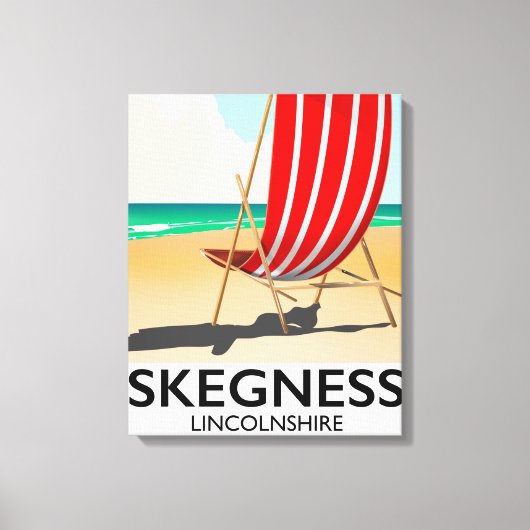 Skegness Lincolnshire strandposter Canvas Afdruk (Voorkant)