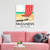 Skegness Lincolnshire strandposter Canvas Afdruk (Insitu (Woonkamer))