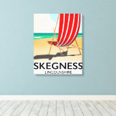 Skegness Lincolnshire strandposter Canvas Afdruk (Insitu (Houten vloer))