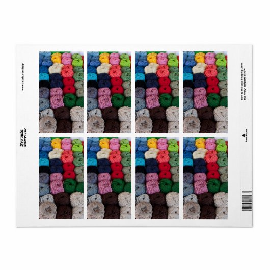 Skeins van garen etiket (Full Sheet)