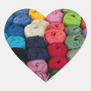 Skeins van garen hart sticker