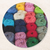 Skeins van garen ronde kartonnen onderzetter (Voorkant)