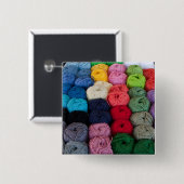 Skeins van garen vierkante button 5,1 cm (Voorkant /achterkant)