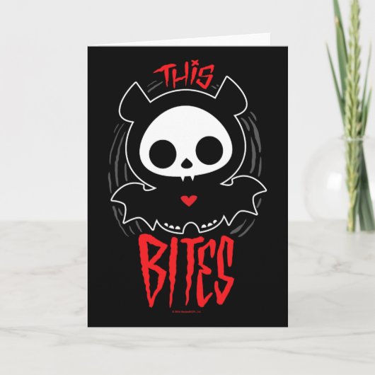 Skelanimals Diego T This Bites Rode Halloween Spok Kaart (Voorkant)