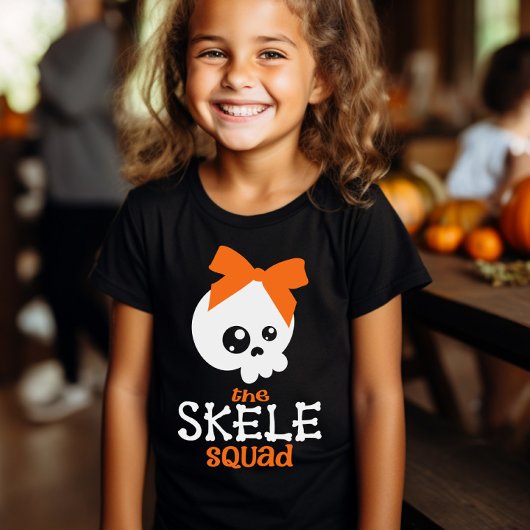 Skele Squad Bow Halloween Familie Kinder Matching T-shirt