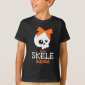 Skele Squad Bow Halloween Familie Kinder Matching T-shirt (Voorkant)