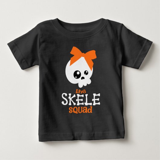 Skele Squad Bow Sinaasappel Halloween Family Match (Voorkant)