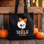 Skele Squad Bow Sinaasappel Halloween Trick or tre Tote Bag