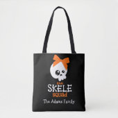 Skele Squad Bow Sinaasappel Halloween Trick or tre Tote Bag (Voorkant)