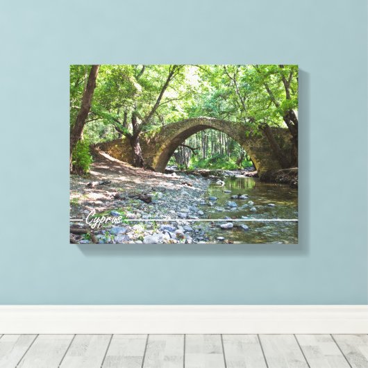 Skelefos middeleeuwse brug op Cyprus Canvas Afdruk (Insitu (Houten vloer))