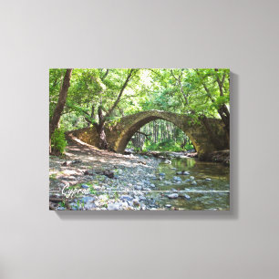 Skelefos middeleeuwse brug op Cyprus Canvas Afdruk