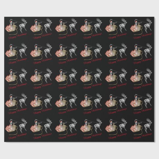 SkeleSanta Cadeaupapier (Vlak)