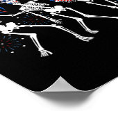 Skelet 4 juli Amerikaanse vlag Skellies Poster (Hoek)