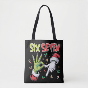 Skelet 6 7 Kerstmis Zes Zeven Meme Kerstmis Tote Bag