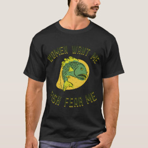 Skelet aan het vissen met hengel t-shirt