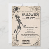 Skelet Adult Halloween Feestuitnodiging Kaart (Voorkant)