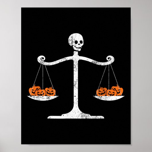 Skelet advocaat Halloween sarcastisch rechtenstude Poster (Voorkant)