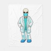Skelet als Doctor met gezichtsmasker Fleece Deken (Voorkant)