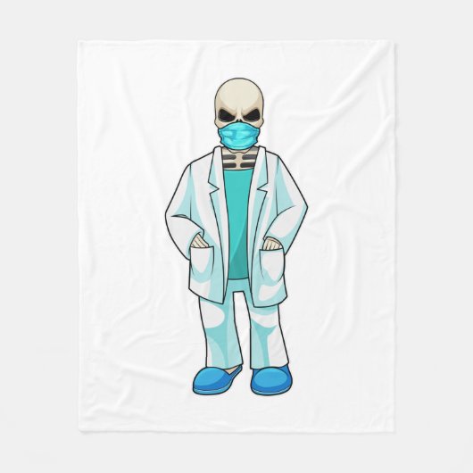 Skelet als Doctor met gezichtsmasker Fleece Deken (Voorkant)