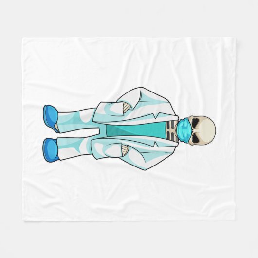 Skelet als Doctor met gezichtsmasker Fleece Deken (Voorkant (Horizontaal))