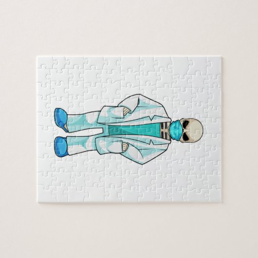 Skelet als Doctor met gezichtsmasker Legpuzzel (Horizontaal)