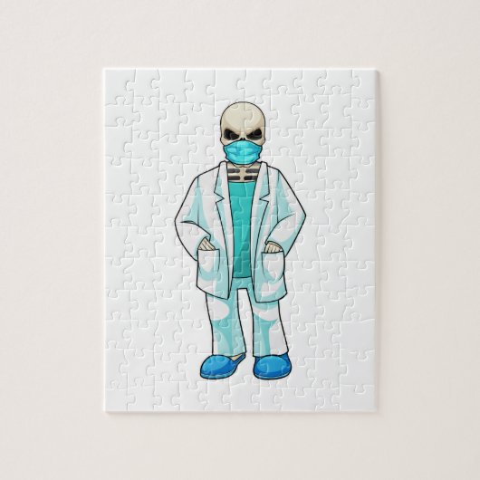Skelet als Doctor met gezichtsmasker Legpuzzel (Verticaal)
