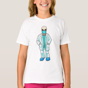 Skelet als Doctor met gezichtsmasker T-shirt
