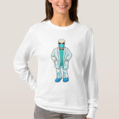 Skelet als Doctor met gezichtsmasker T-shirt (Voorkant)