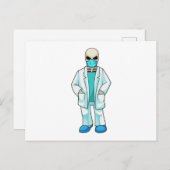 Skelet als dokter met mondkapje briefkaart (Voorkant / Achterkant)