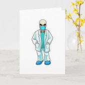 Skelet als dokter met mondkapje kaart (Gele Bloem)